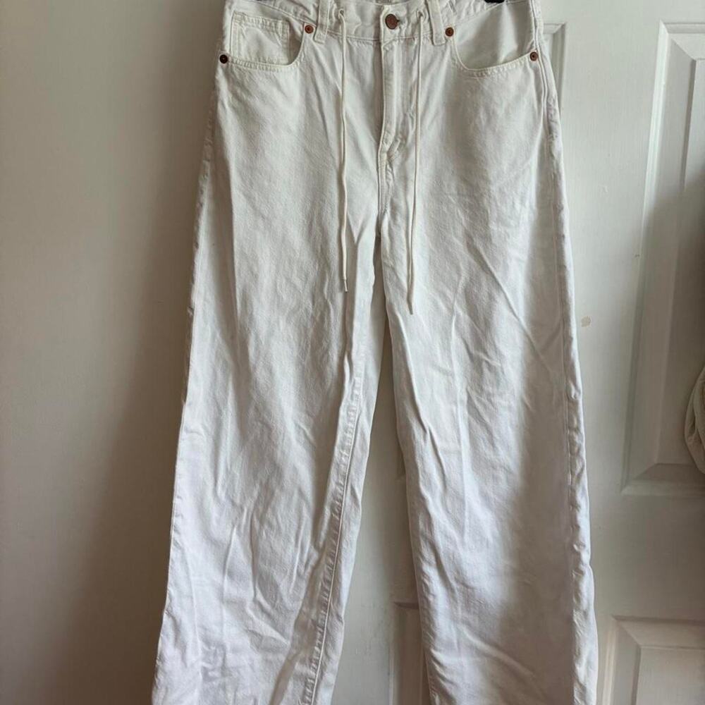 Madewell super wide leg white pants